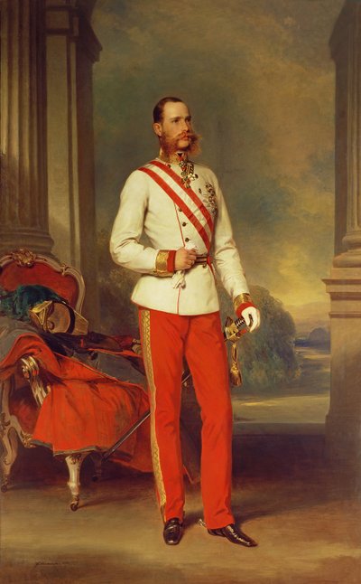 Franz Joseph I, Emperor of Austria (1830-1916) wearing the dress uniform of an Austrian Field Marshal with the Great Star of the Military Order of Maria Theresa, 1864 by Franz Xaver Winterhalter